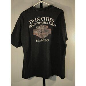 Vintage Harley Davidson Motor Cycles Minnesota Blaine Badge Tshirt mens sz XL